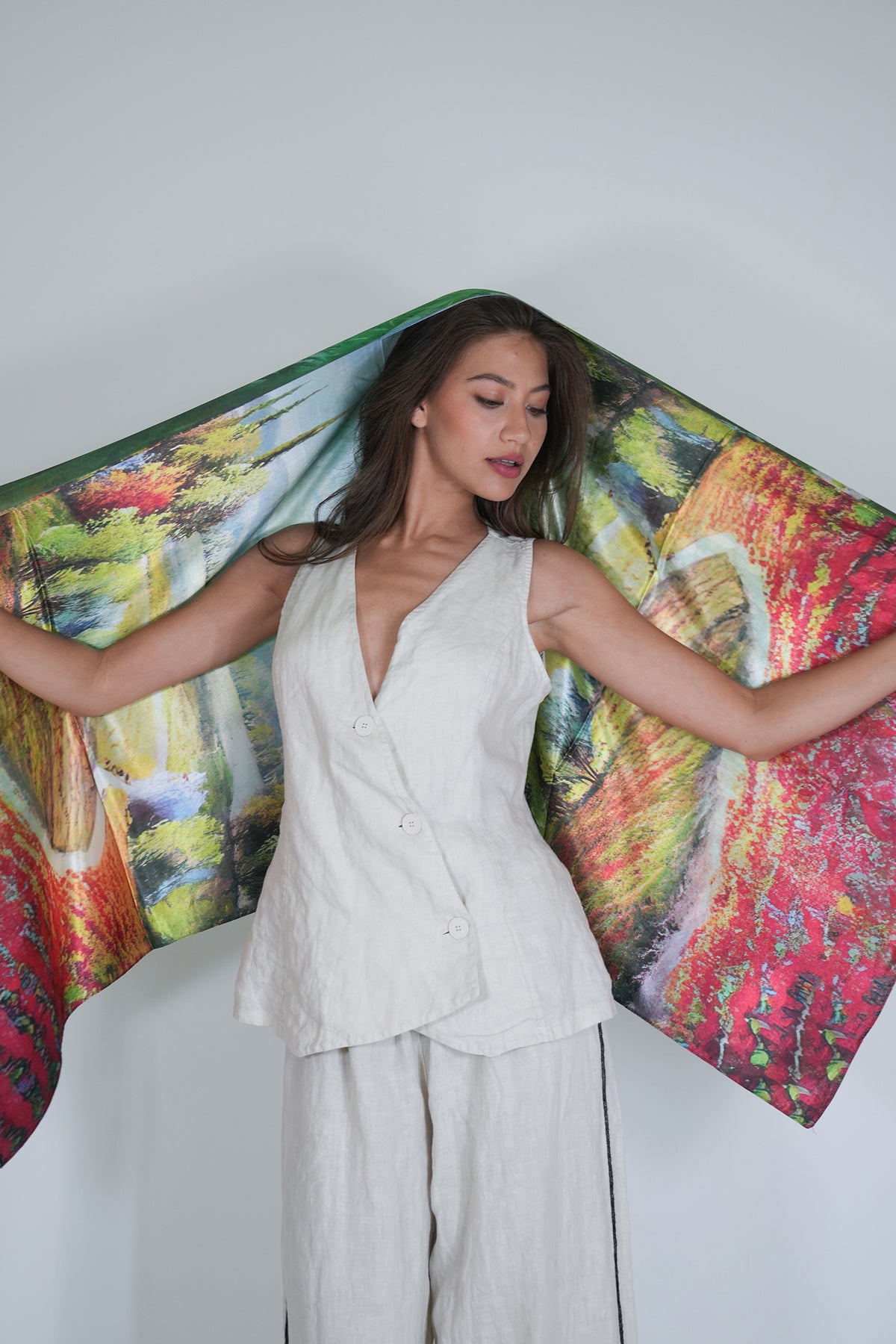 Mountain Reversible Silk Scarf