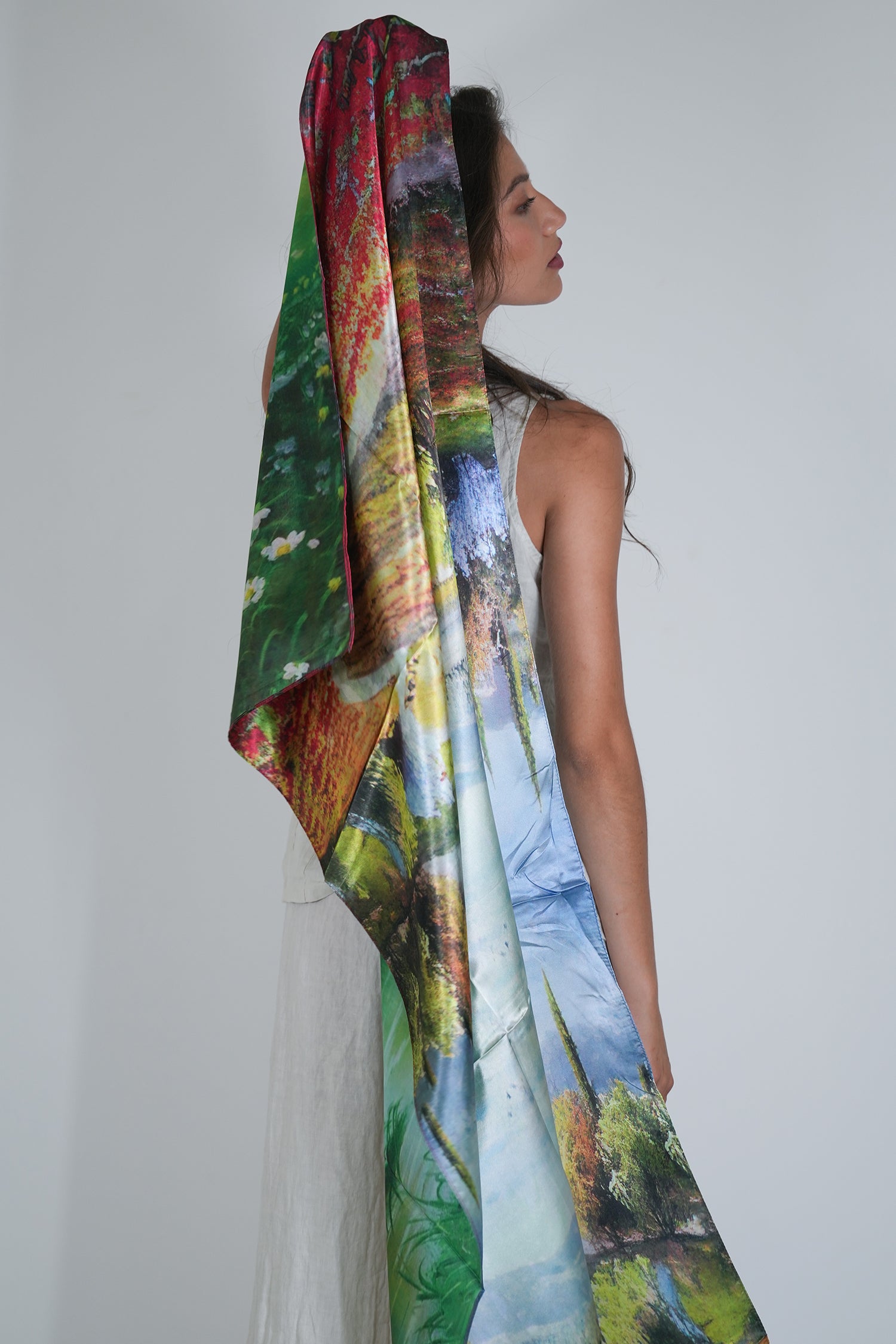 Mountain Reversible Silk Scarf