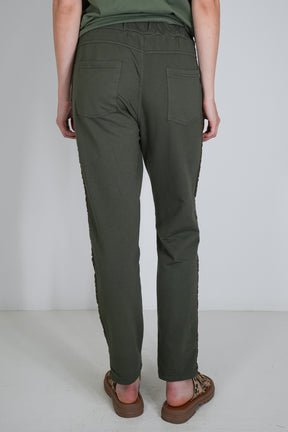 Olive Leopard Trim Jogger