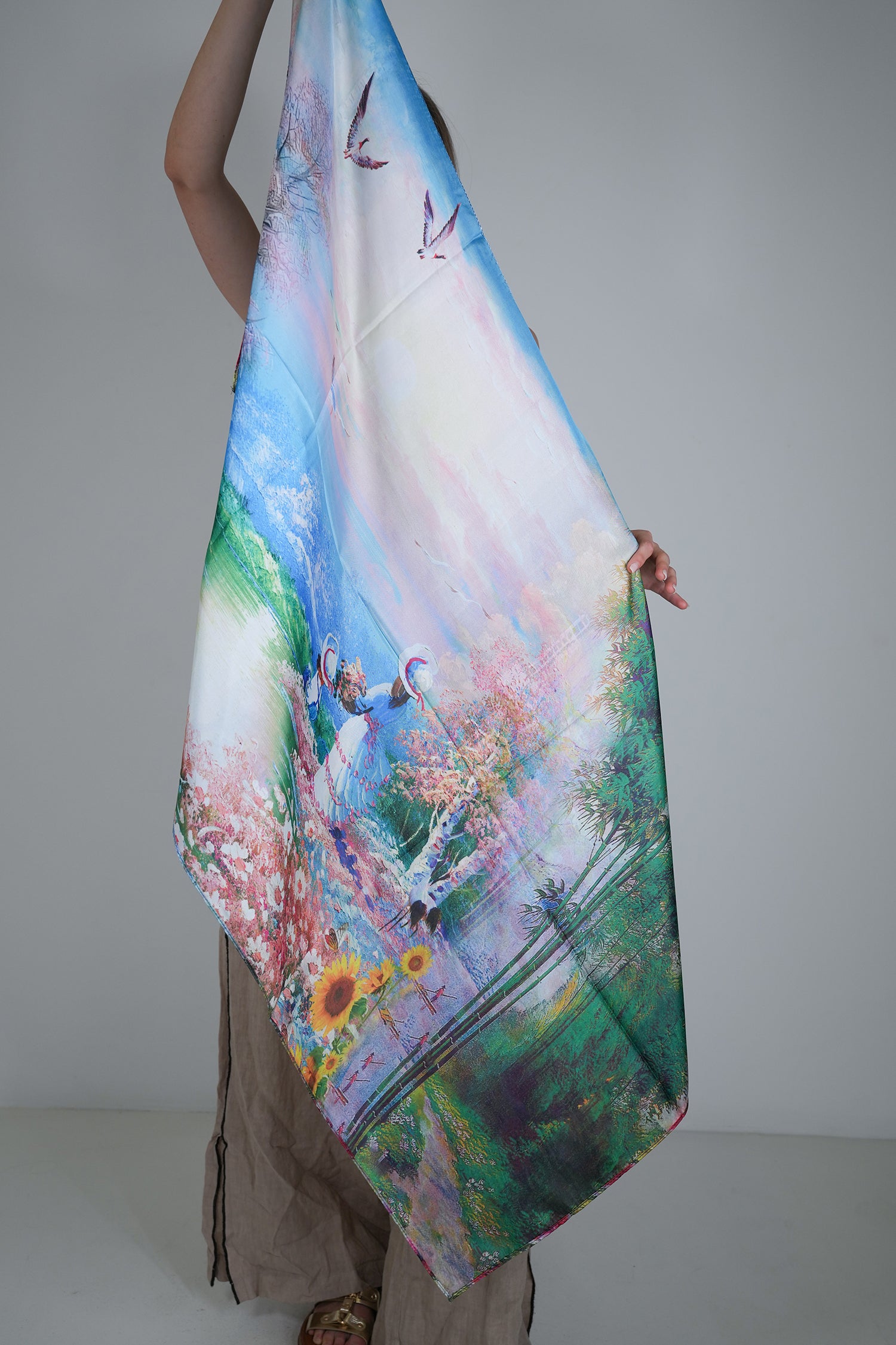 Poppy Reversible Silk Scarf