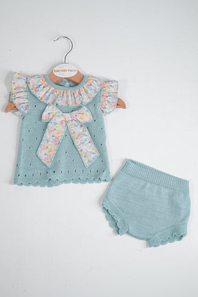 Sage Frilly Knit Set