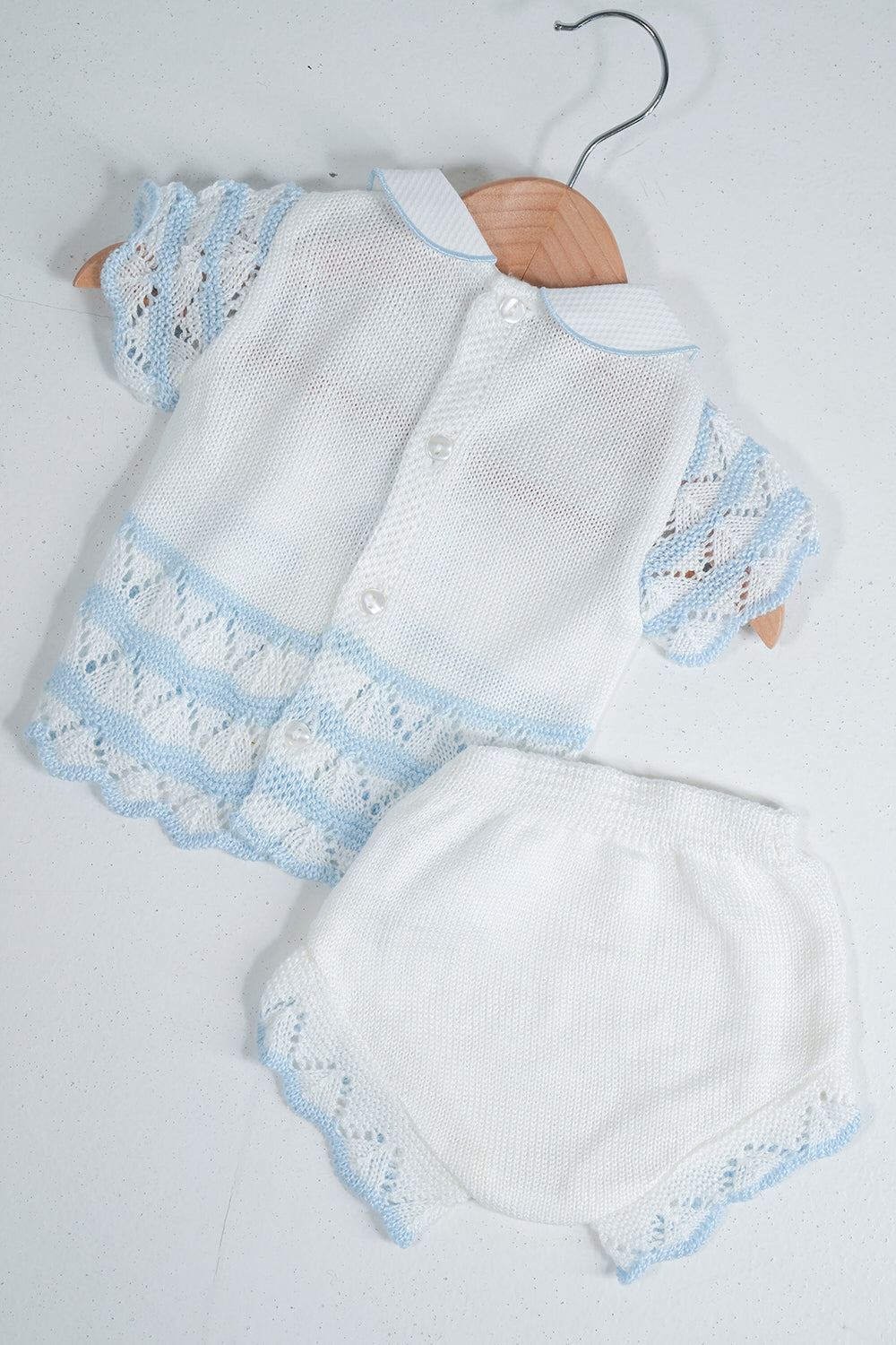Blue and White Summer Knit Set, girls knit set from Something Pretty, alternative view