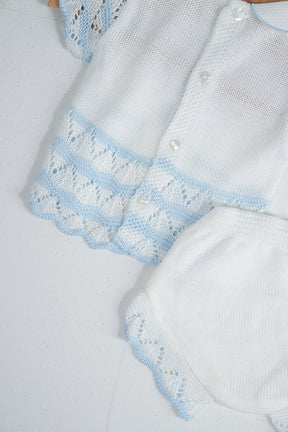 Blue White Summer Knit Set