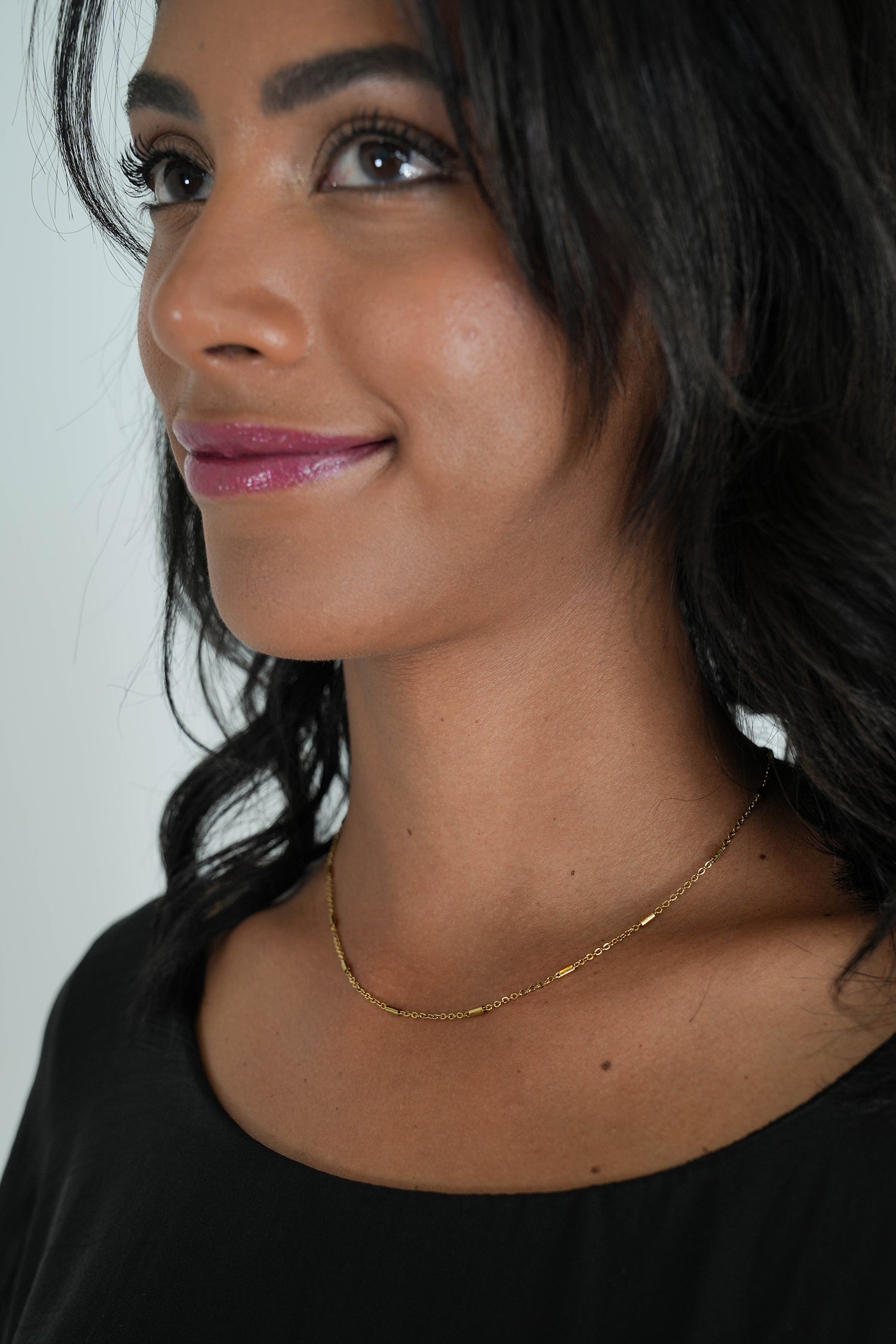Gold Basic Sarah Necklace, necklace from Something Pretty, alternative view
