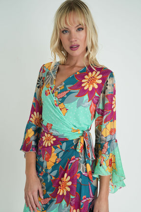Elena Print Eliza Wrap Dress