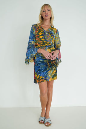 Colourful Peacock Eliza Wrap Dress