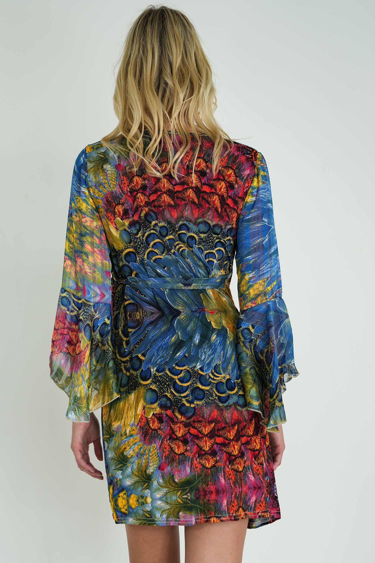 Colourful Peacock Eliza Wrap Dress