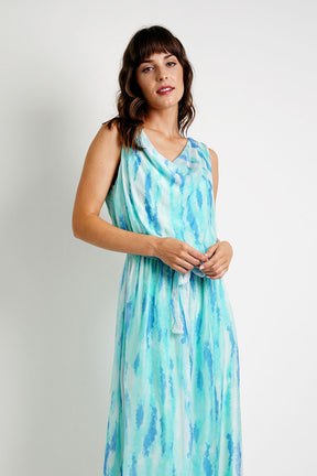 Turquoise Sophia Silk Dress