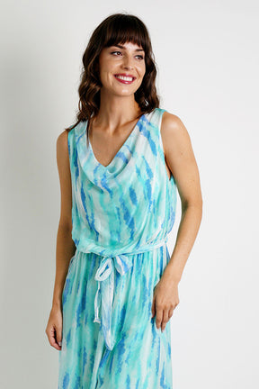 Turquoise Sophia Silk Dress