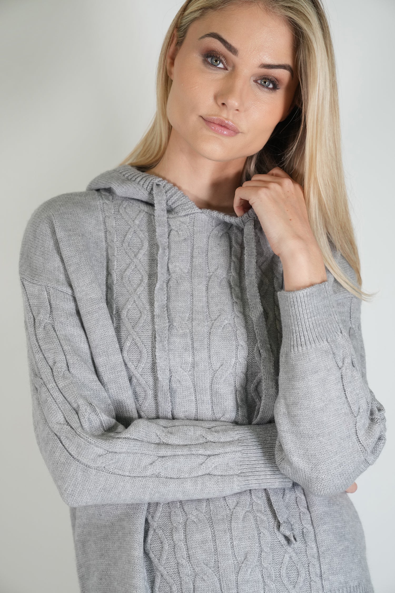 Grey Cable Knit Jumper