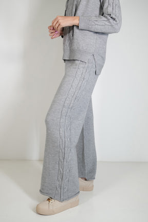 Grey Cable Knit Pant