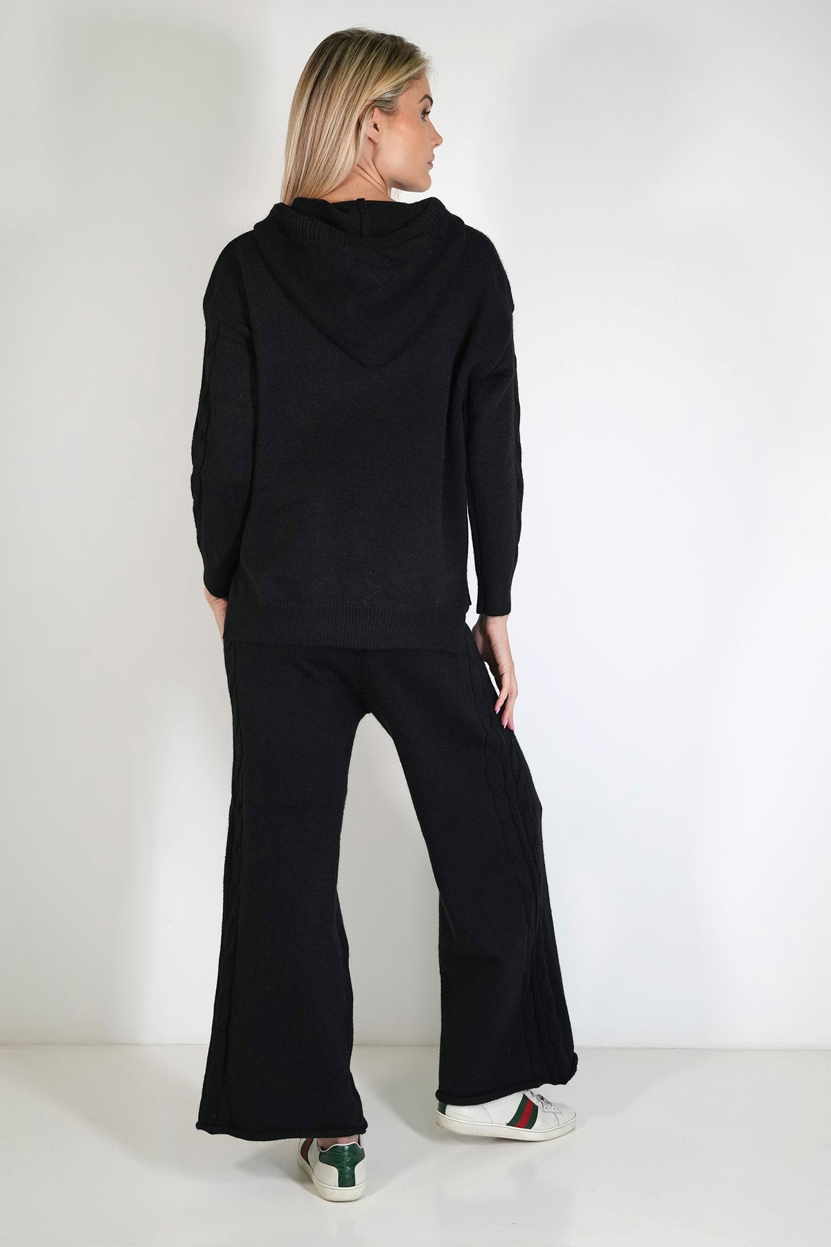 Black Cable Knit Pant