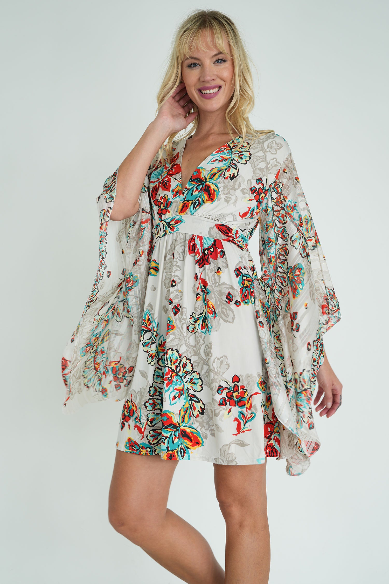 Cream Floral Butterfly Dress