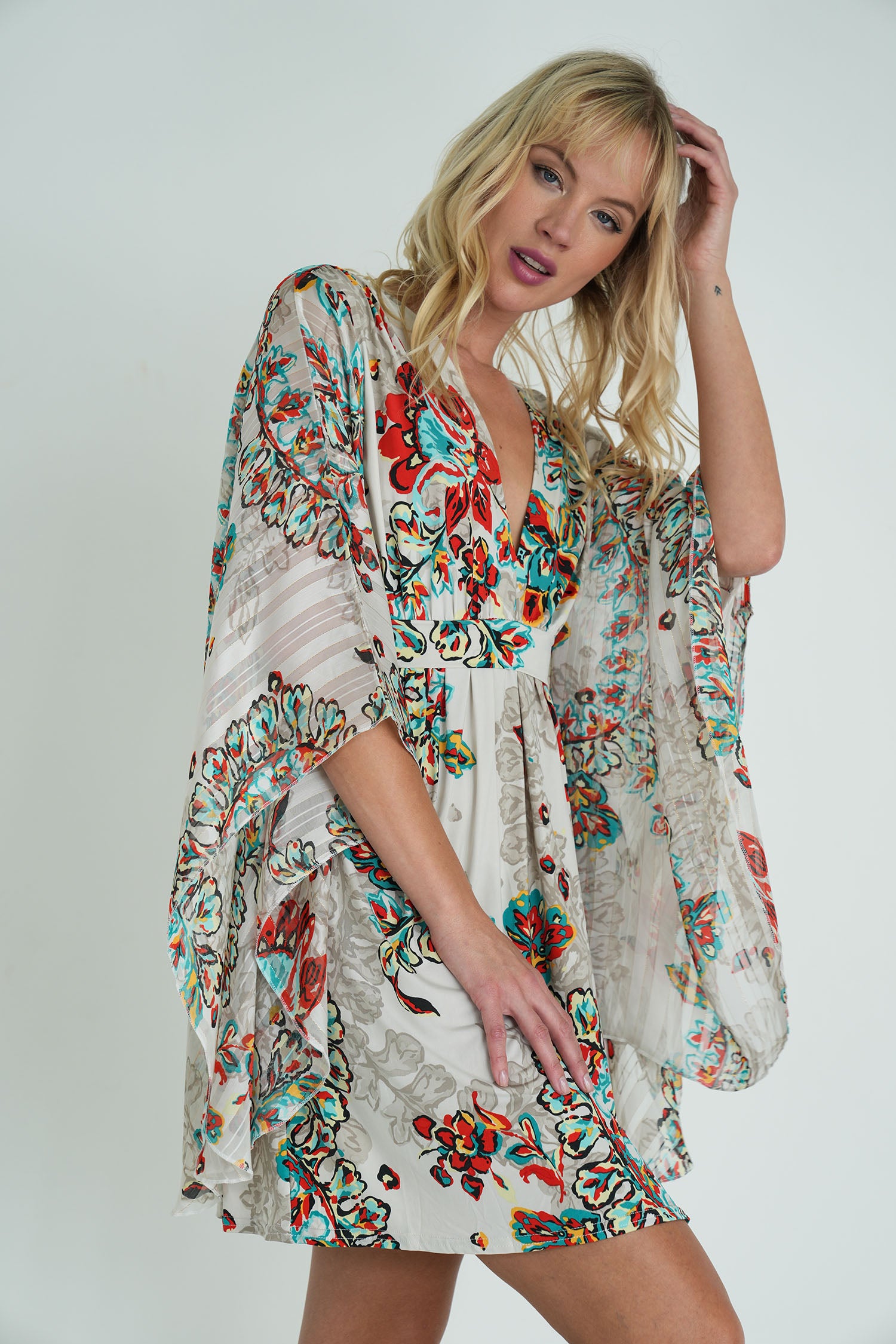 Cream Floral Butterfly Dress
