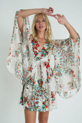 Cream Floral Butterfly Dress