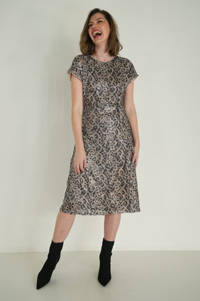 Leopard Sequin Angelina Dress