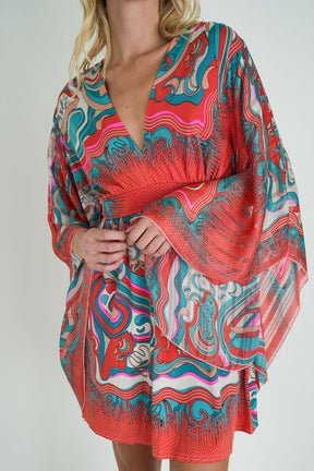 Coral Anastasia Butterfly Dress