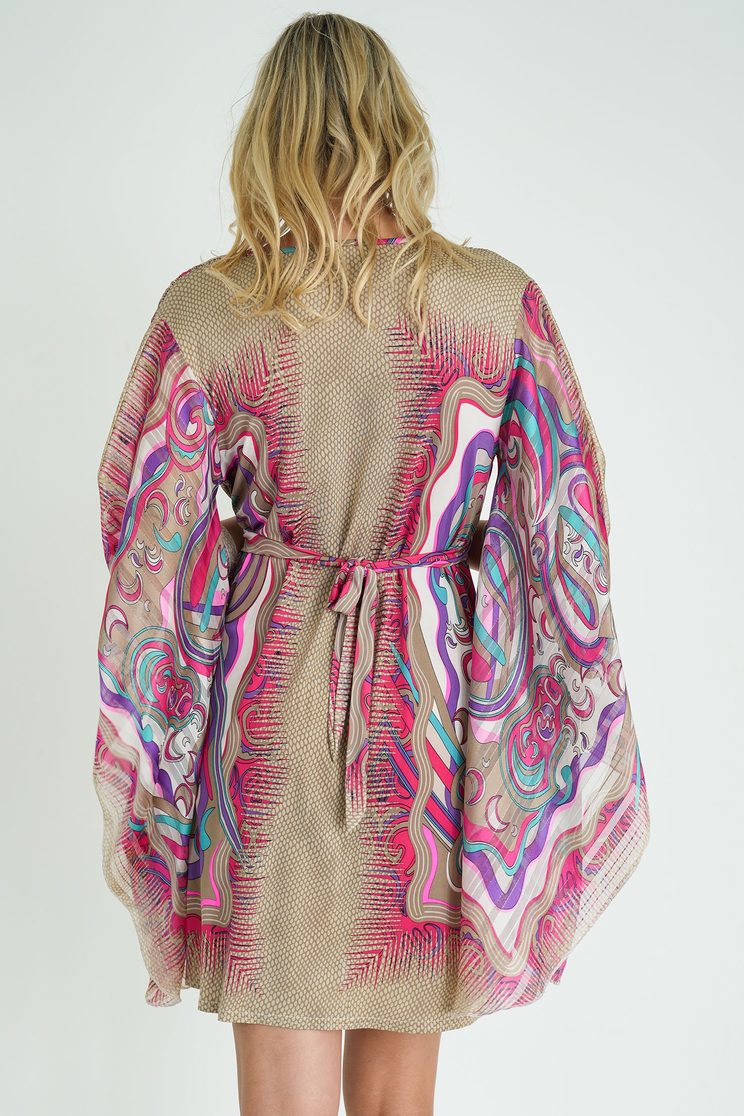 Cerise and Gold Butterfly Dress