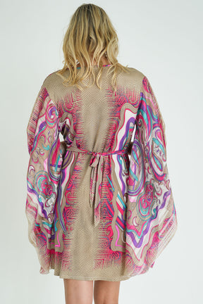 Cerise and Gold Butterfly Dress