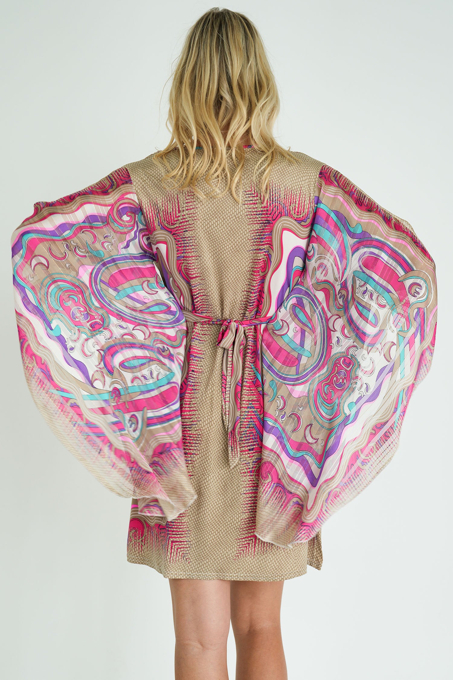 Cerise and Gold Butterfly Dress