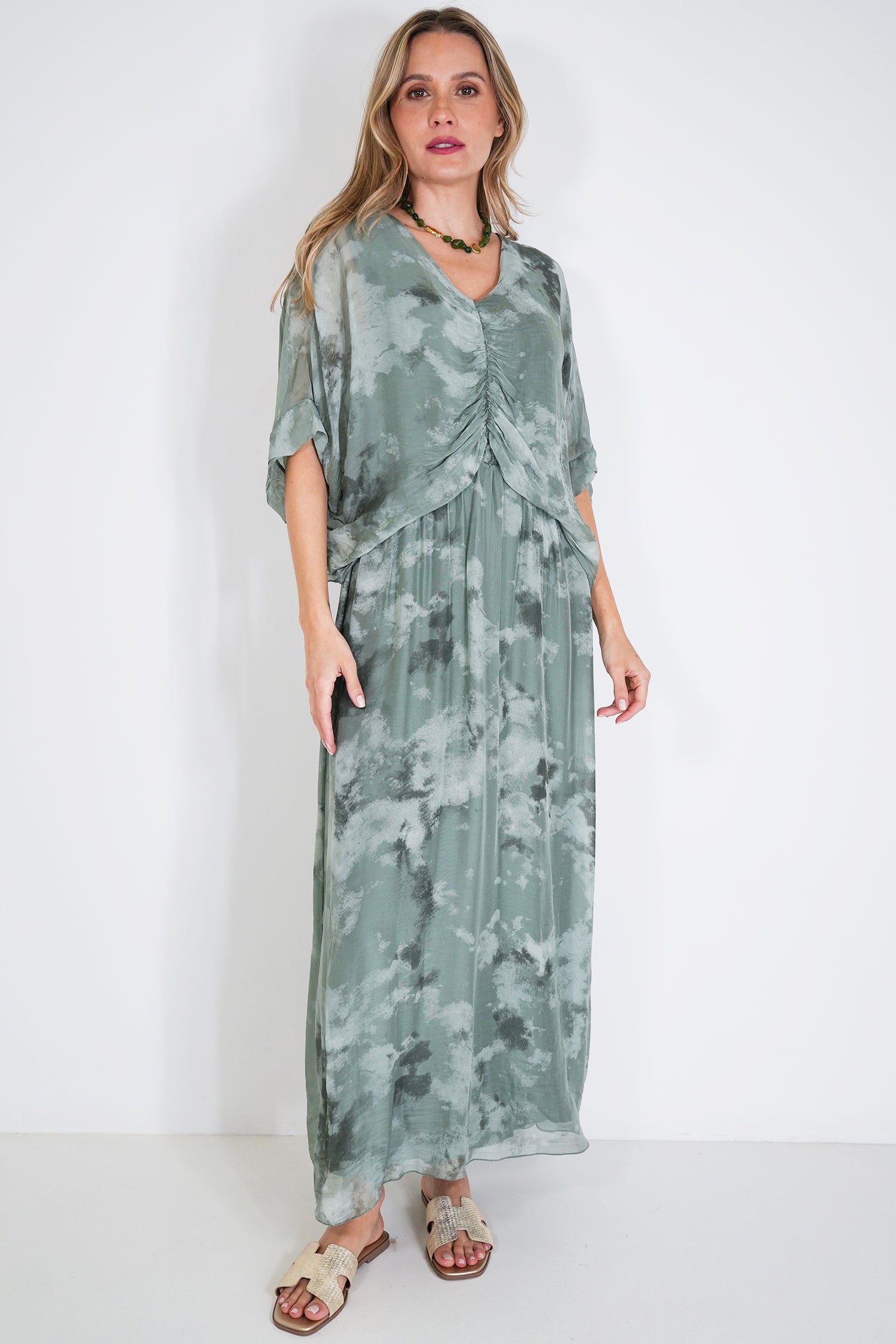 Olive Grace Silk Dress