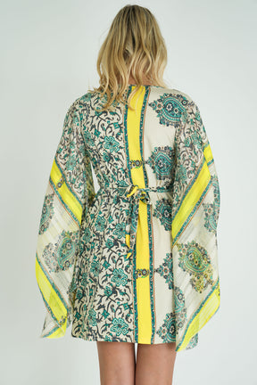 Green and Yellow Butterfly Dress