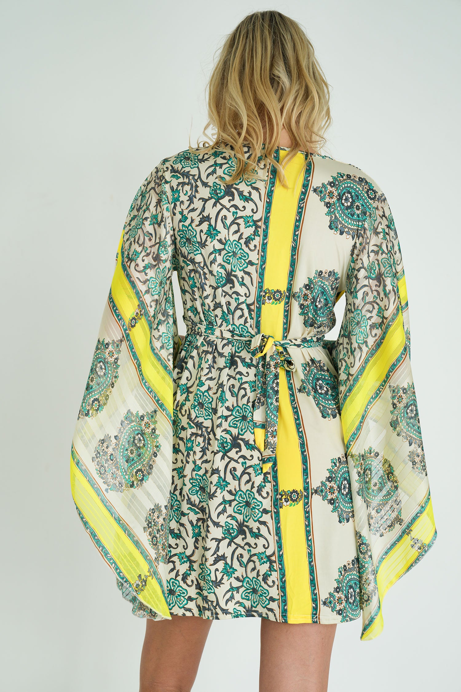 Green and Yellow Butterfly Dress