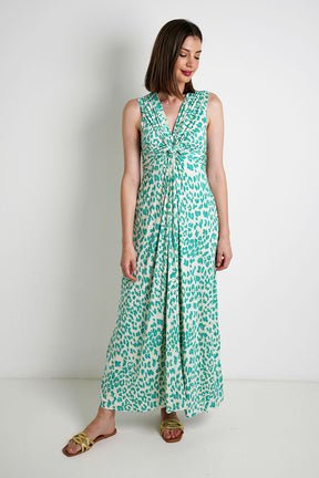 Green Leopard Knot Dress