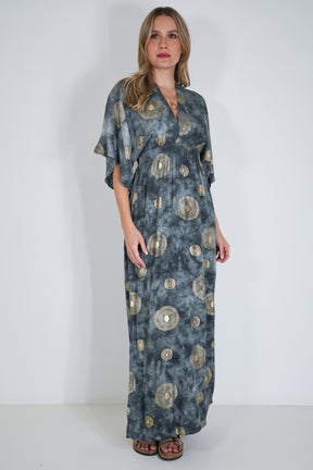 Charcoal and Gold Resort Dress