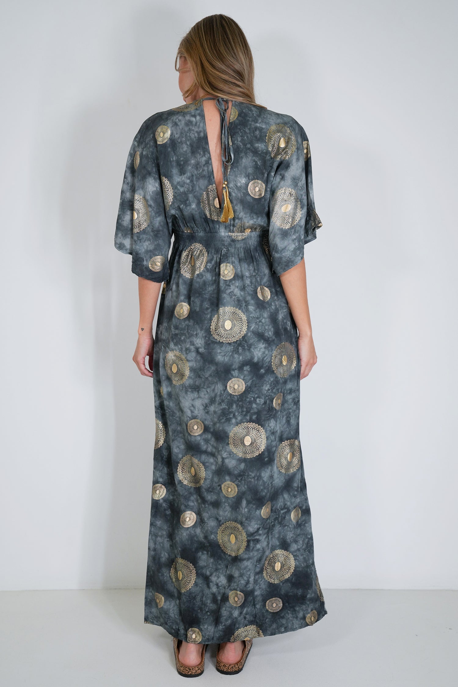 Charcoal and Gold Resort Dress