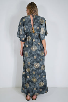 Charcoal and Gold Resort Dress