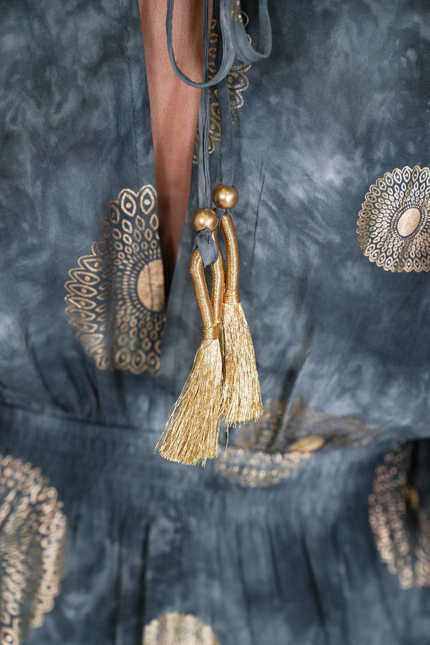 Charcoal and Gold Resort Dress