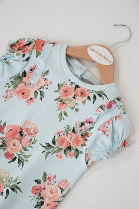 Blue Floral Romper