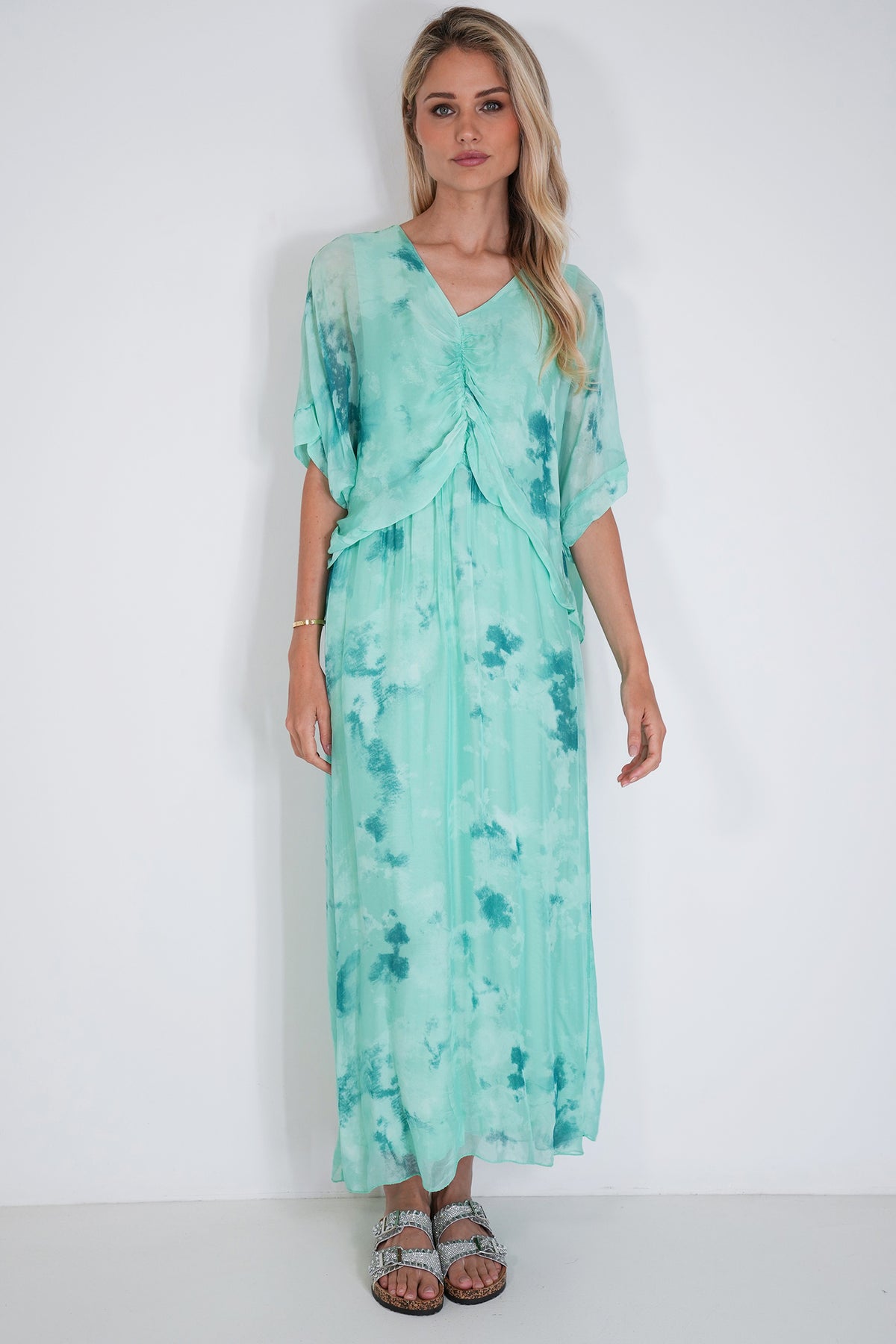 Mint Grace Silk Dress