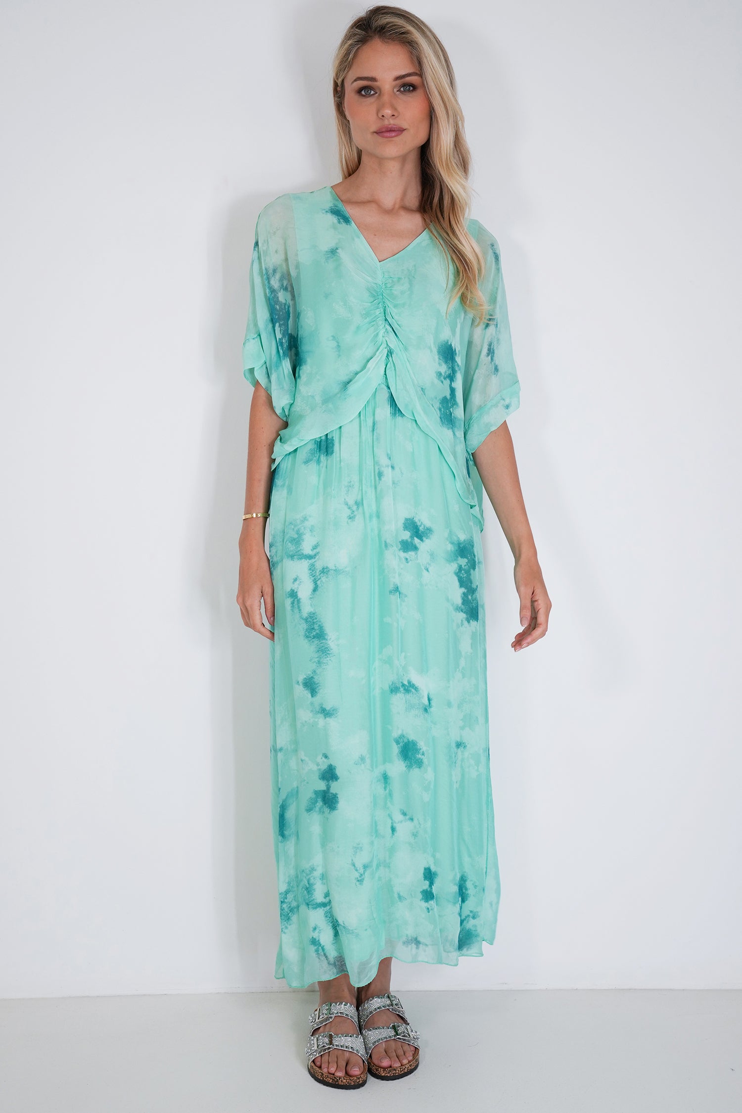 Mint Grace Silk Dress