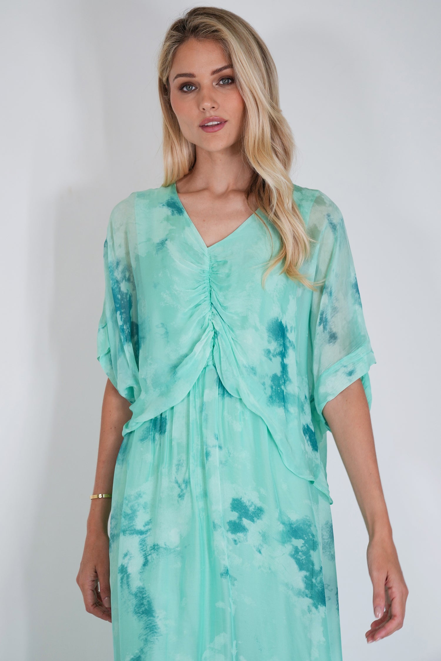Mint Grace Silk Dress