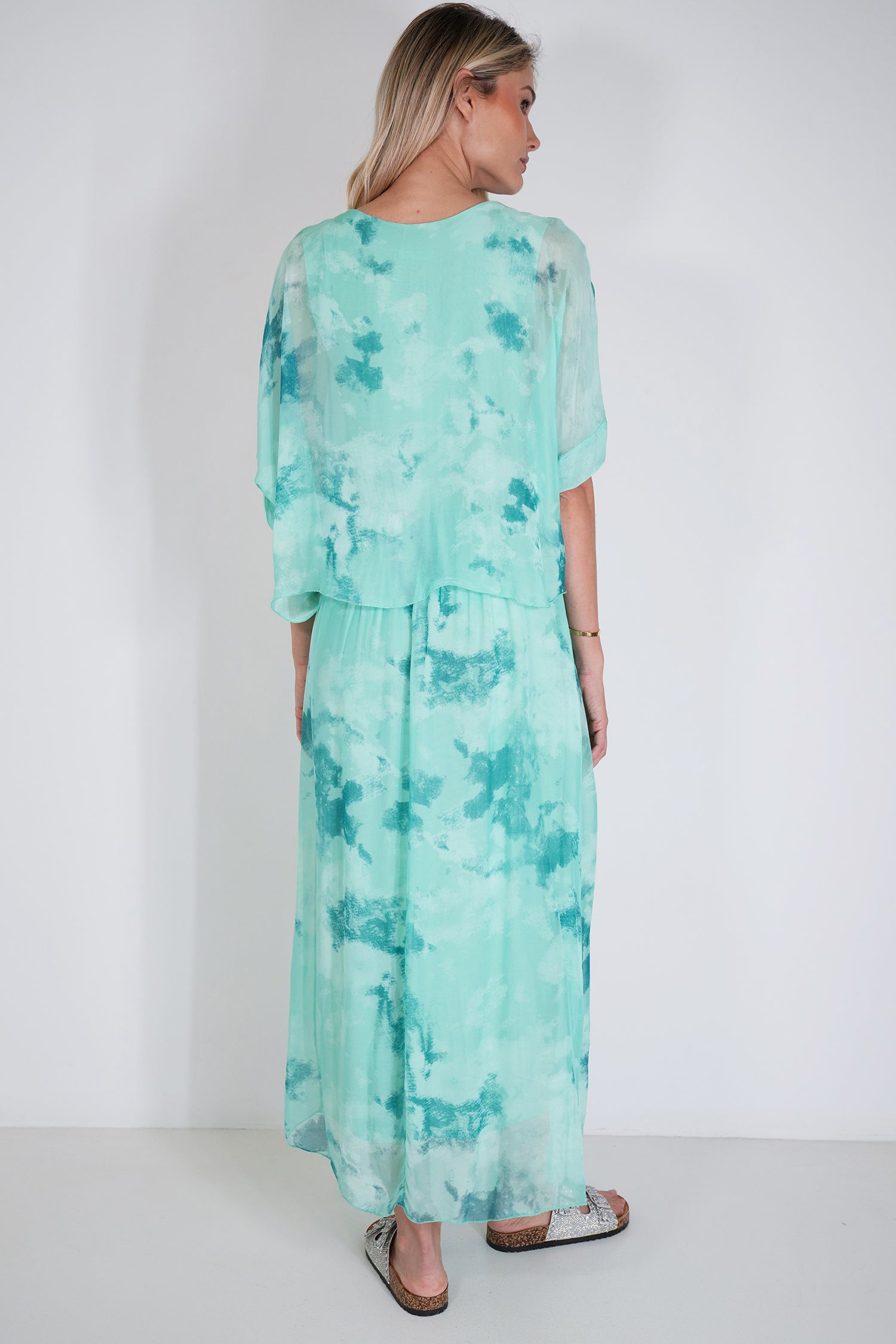 Mint Grace Silk Dress