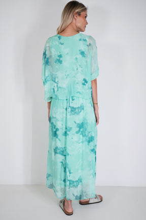 Mint Grace Silk Dress