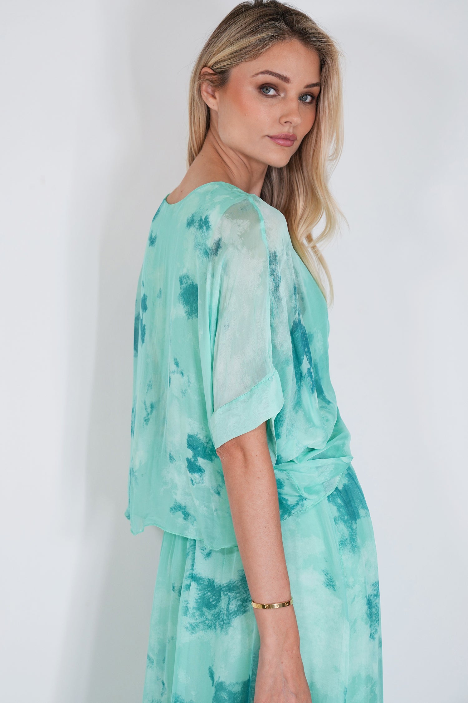 Mint Grace Silk Dress