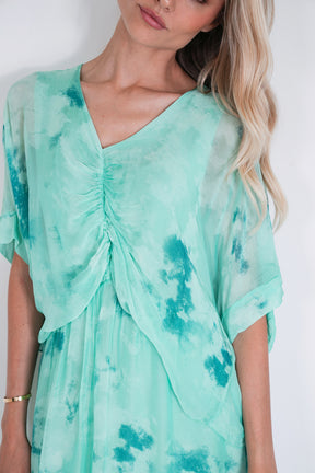 Mint Grace Silk Dress