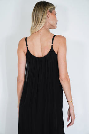 Black Silk Strap Dress
