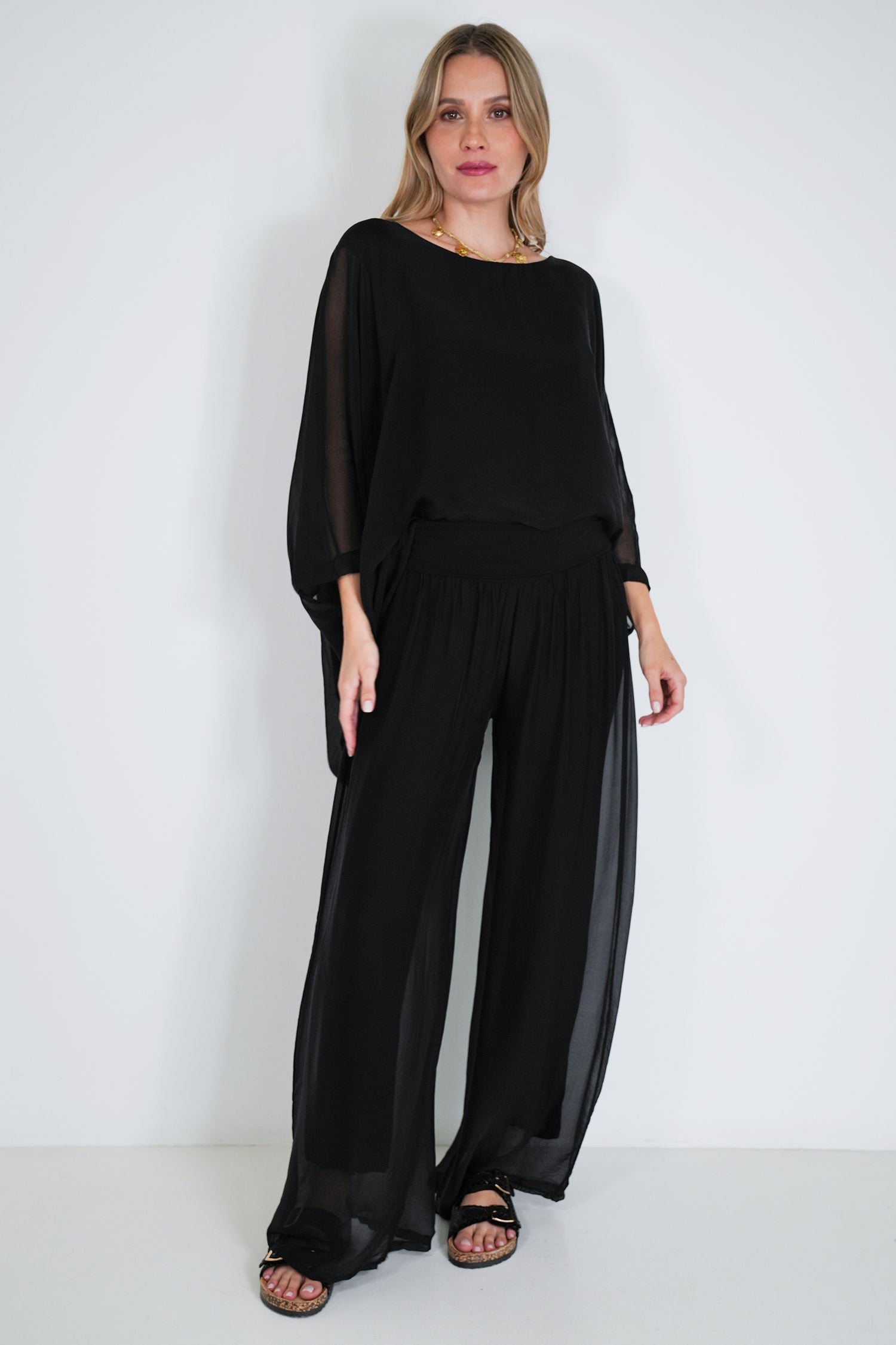 Black Silk Harem Pant