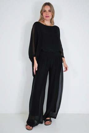 Black Silk Harem Pant