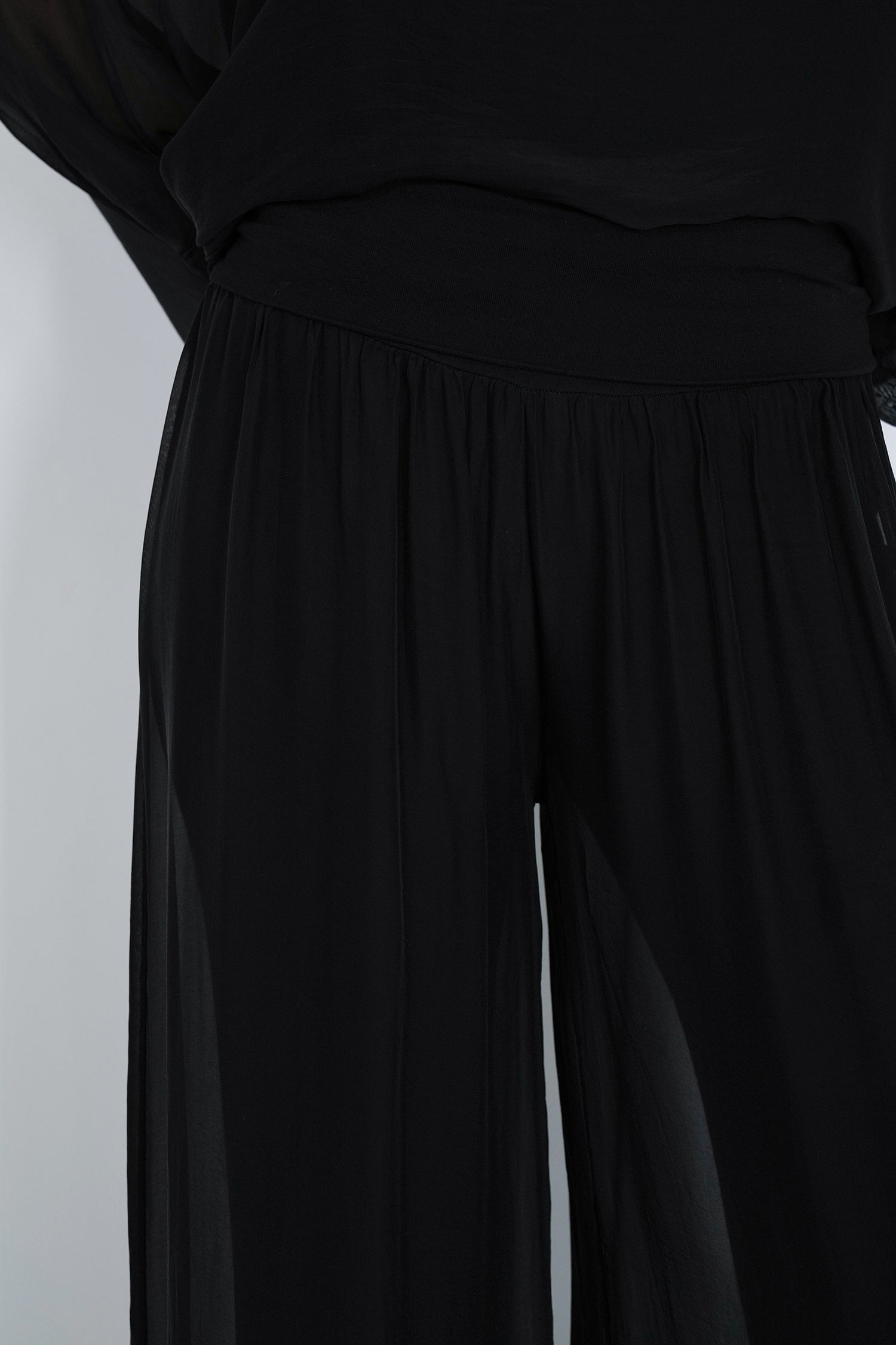Black Silk Harem Pant