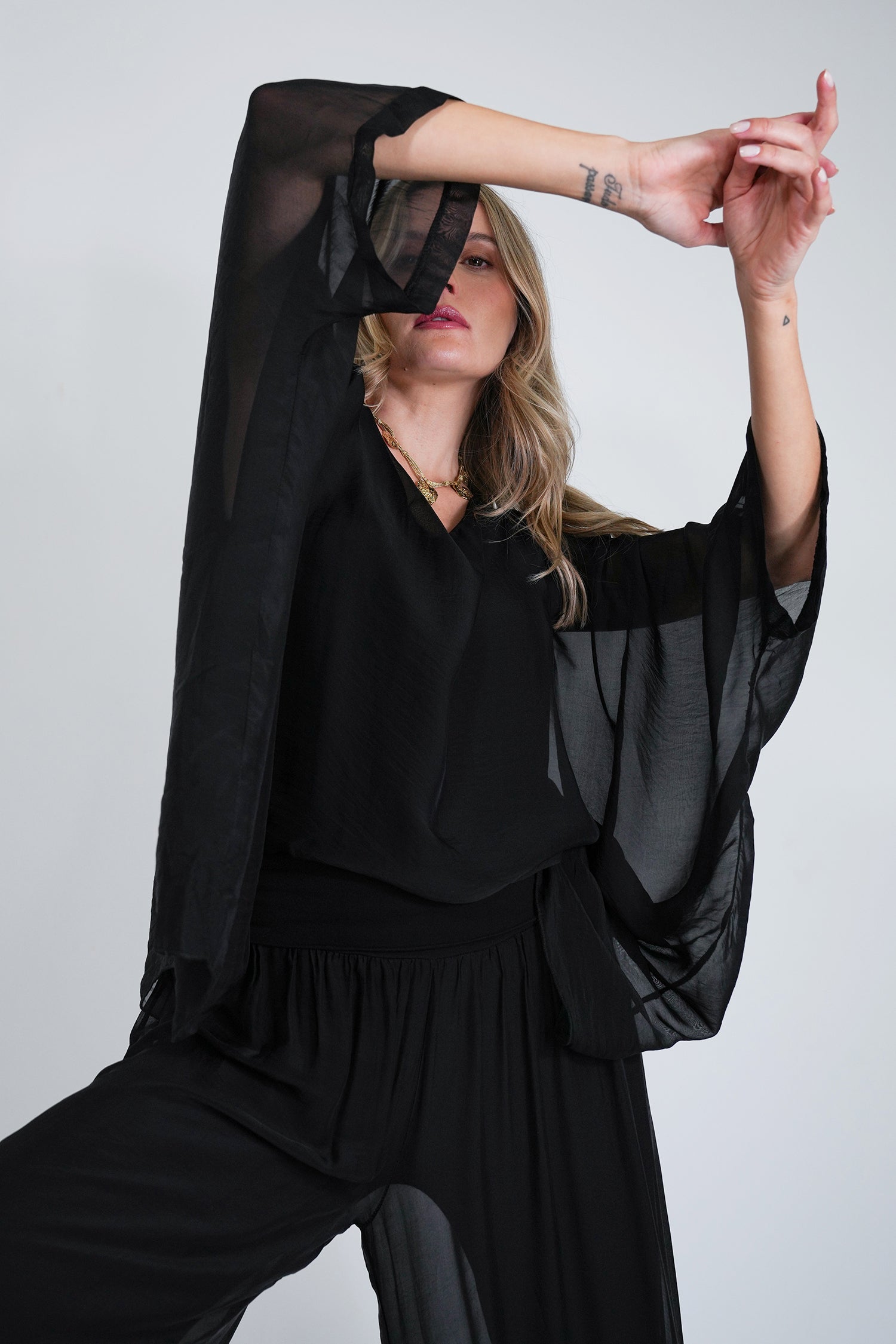 Black Silk Harem Pant