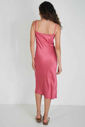 Pink Satin Slip Dress