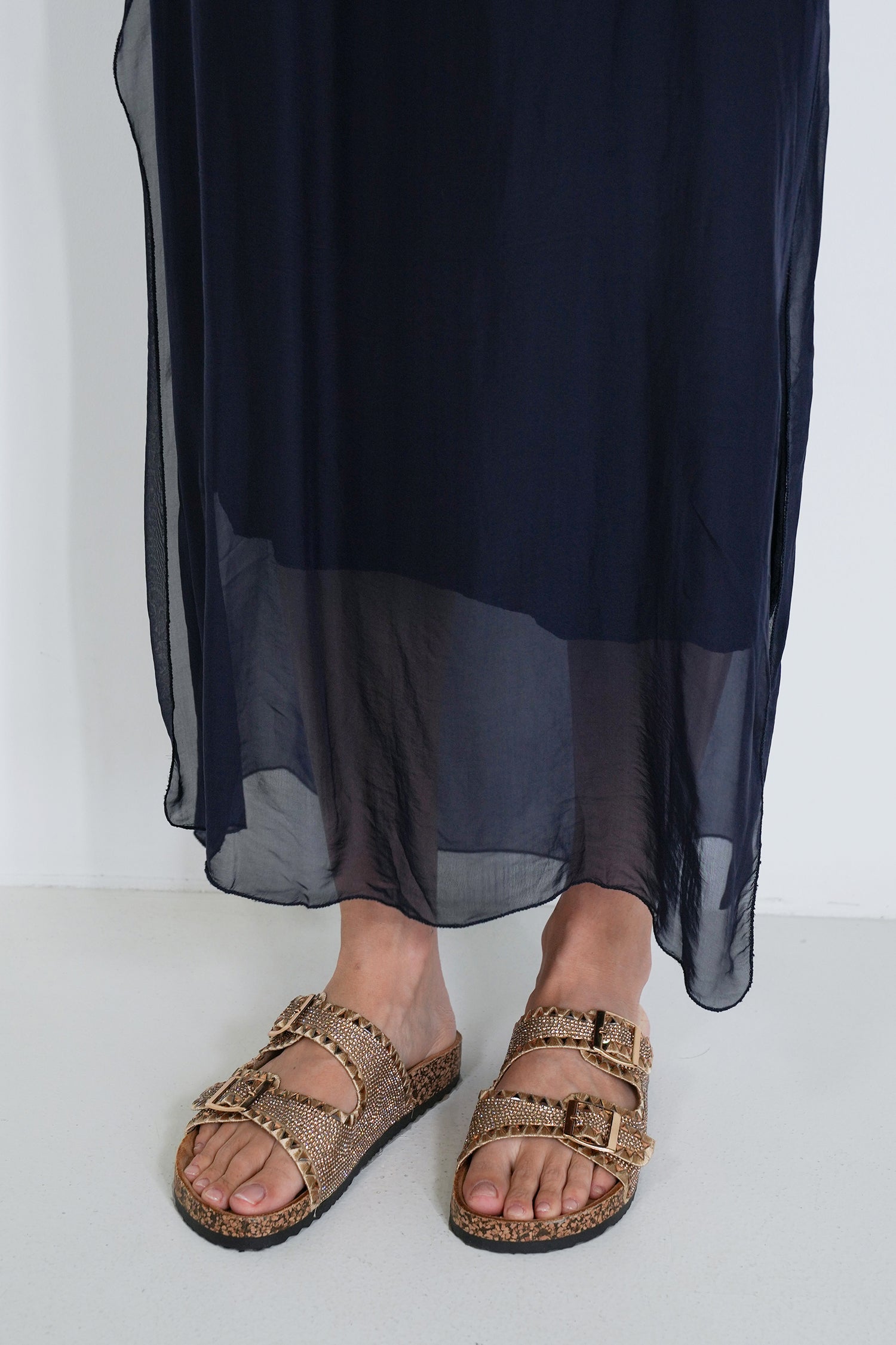 Ink Silk Strap Dress