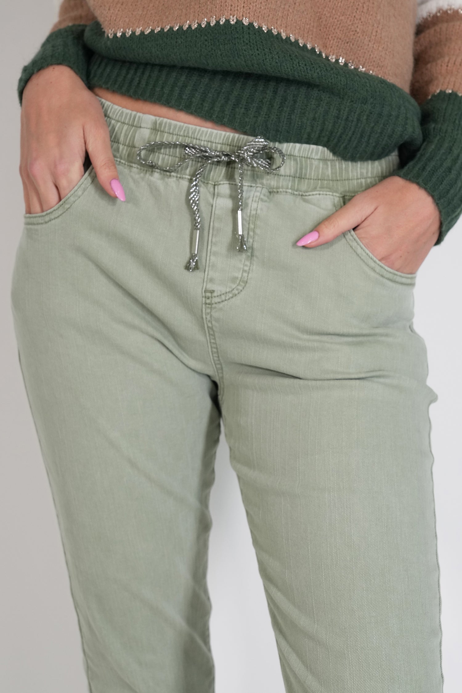 Olive Denim Jogger