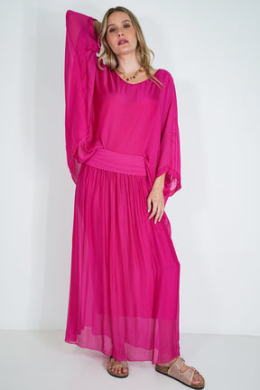 Cerise Silk Skirt