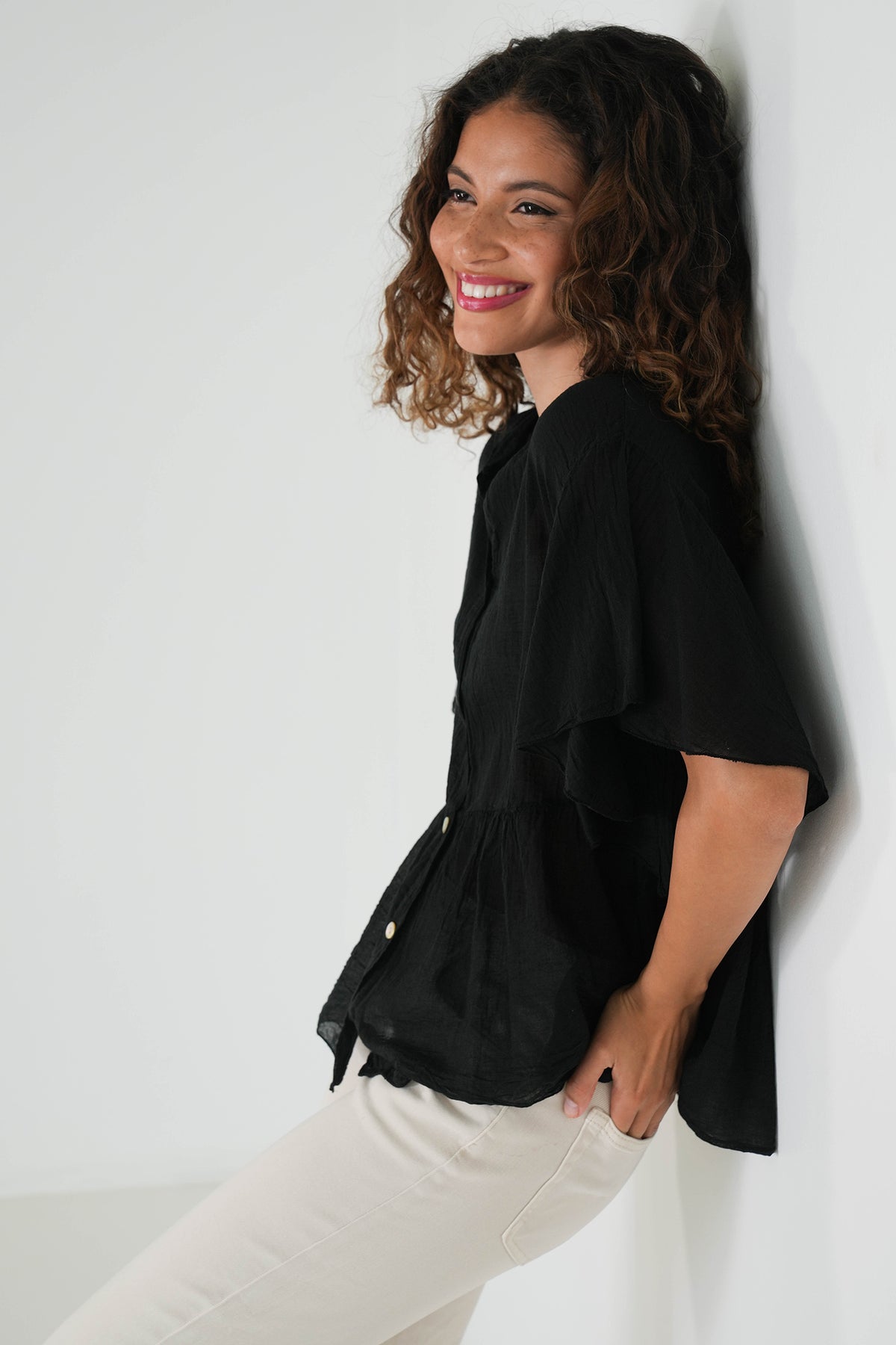 Black Raffy Blouse